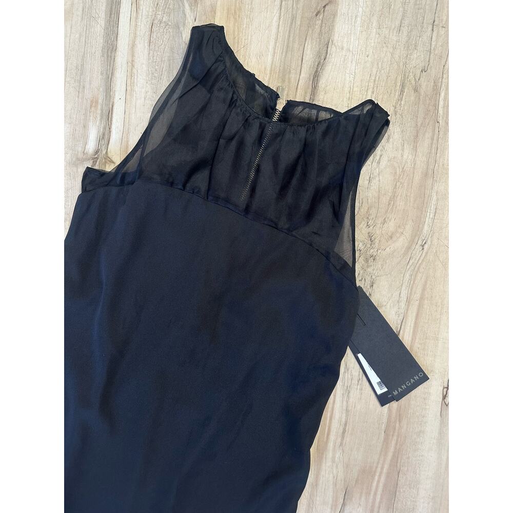 NWT Mangano little black dress sheer top
